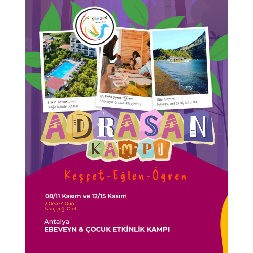 08-11 Kasım Adrasan Çocuklu Aile Kampı(Yarım Pansiyon Konaklamalı 3 Gece 4 Gün)